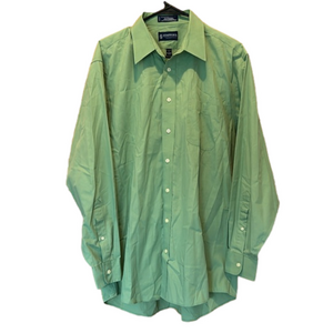 Stafford Essentials Solid Green Classic Fit Button-Up Long Sleeve Shirt